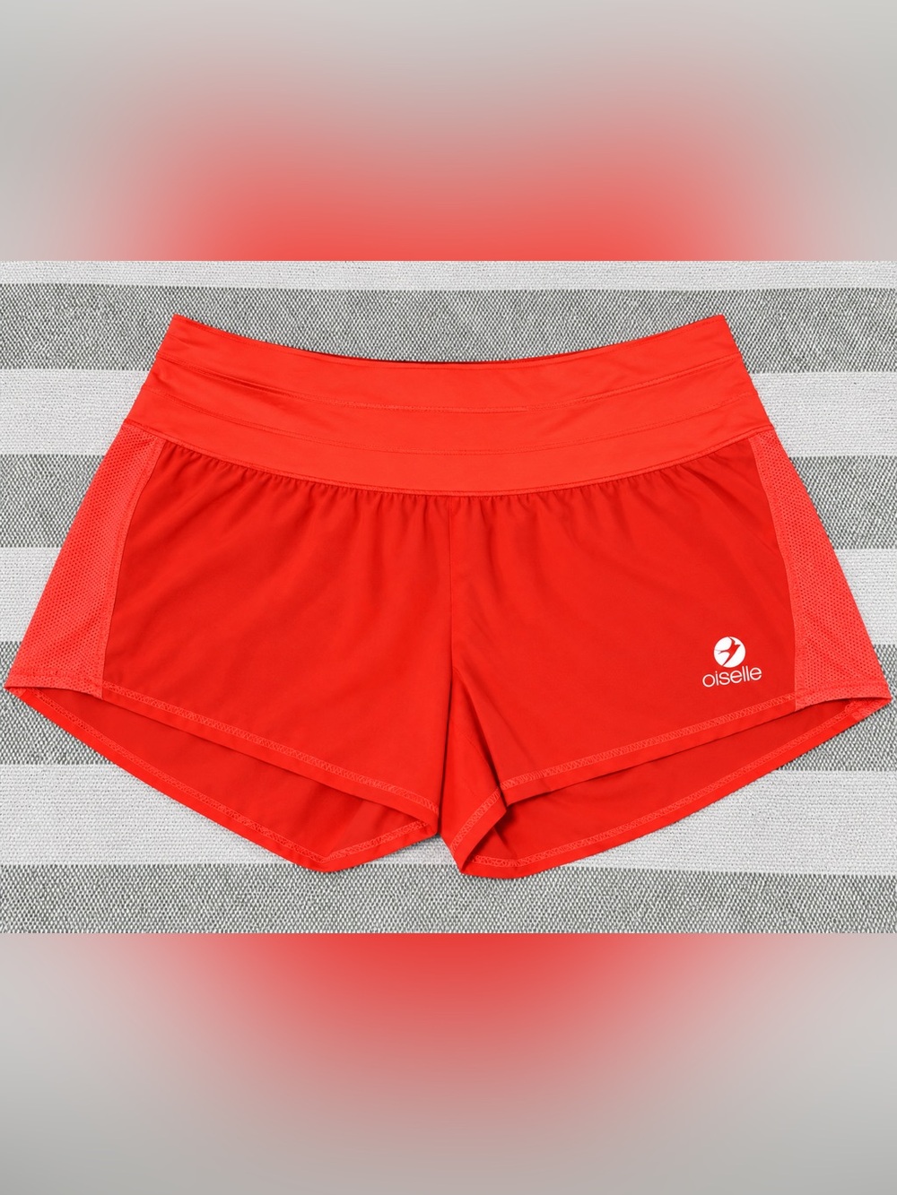 Oiselle Women’s Size 4 Red Orange Running Shorts Athletic Zip Pocket